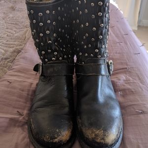 Frye mid calf black boots